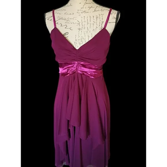 Y2K Fairy Whimsygoth Babydoll Lined DRESS SIZE 8 Fairy Hi Low Hem Grunge Vamp - Picture 6 of 8